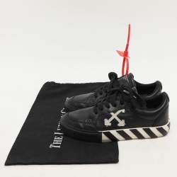 Off-White Black Leather Vulcanised Low Top Sneakers Size 37