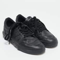 Off-White Black Leather Vulcanized Low Top Sneakers Size 40
