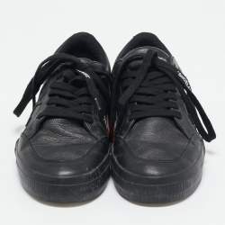 Off-White Black Leather Vulcanized Low Top Sneakers Size 40