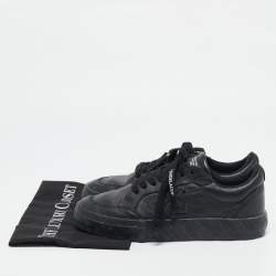Off-White Black Leather Vulcanized Low Top Sneakers Size 40