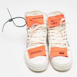 Pre Owned Off-White White Leather and Canvas 3.0 Off Court Sneakers Size 38