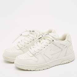 Off-White White Leather Out of Office Low Top Sneakers Size 38