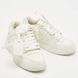 Off-White White Leather Out of Office Low Top Sneakers Size 38
