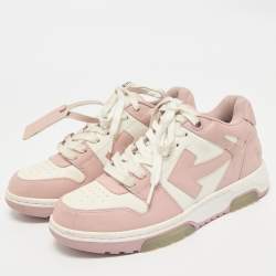 Off-White White/Pink Leather HG Runner Low Top Sneakers Size 37