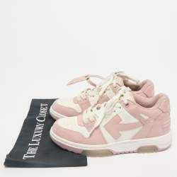 Off-White White/Pink Leather HG Runner Low Top Sneakers Size 37