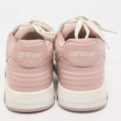 Off-White White/Pink Leather HG Runner Low Top Sneakers Size 37