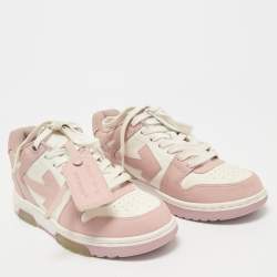 Off-White White/Pink Leather HG Runner Low Top Sneakers Size 37