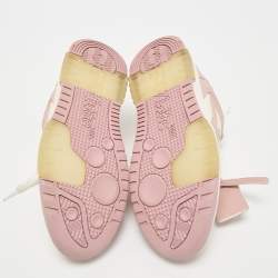 Off-White White/Pink Leather HG Runner Low Top Sneakers Size 37