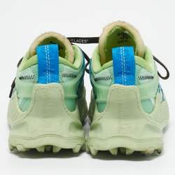 Off-White Green Leather and Mesh Odsy 1000 Lace Up Sneakers Size 39