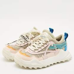 Off-White Multicolor Mesh and Nubuck Leather Odsy 1000 Lace Up Sneakers Size 40