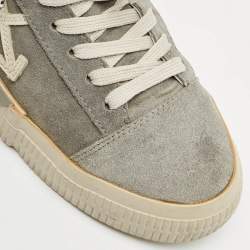 Off-White Grey Suede Vulcanized Low Top Sneakers Size 40
