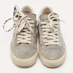 Off-White Grey Suede Vulcanized Low Top Sneakers Size 40