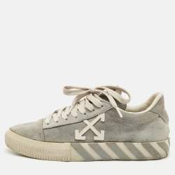 Off-White Grey Suede Vulcanized Low Top Sneakers Size 40
