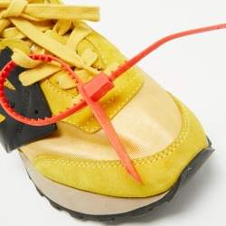 Pre Owned Off-White Yellow Fabric and Suede HG Runner Sneakers Size 37