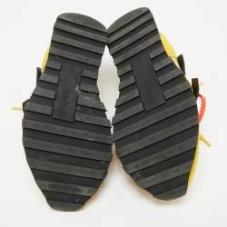 Pre Owned Off-White Yellow Fabric and Suede HG Runner Sneakers Size 37