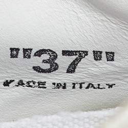 Pre Owned Off-White White Leather and Canvas 3.0 Off Court High Top Sneakers Size 37