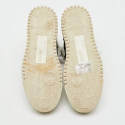 Pre Owned Off-White White Leather and Canvas 3.0 Off Court High Top Sneakers Size 37