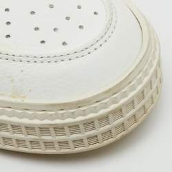 Pre Owned Off-White White Leather and Canvas 3.0 Off Court High Top Sneakers Size 37