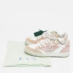 Pre Owned Off-White Multicolor Leather and Suede Off Court Lace Up Sneakers Size 38