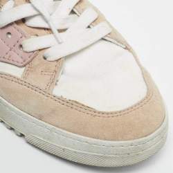 Pre Owned Off-White Multicolor Leather and Suede Off Court Lace Up Sneakers Size 38