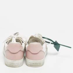 Pre Owned Off-White Multicolor Leather and Suede Off Court Lace Up Sneakers Size 38