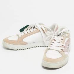 Pre Owned Off-White Multicolor Leather and Suede Off Court Lace Up Sneakers Size 38