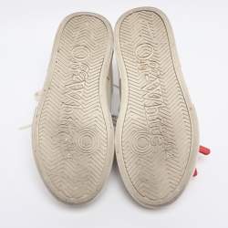 Pre Owned Off-White Beige Canvas and Leather Vulcanised Low Top Sneakers Size 38