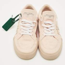 Pre Owned Off-White Pink Canvas Vulcanised Lace Up Sneakers Size 37