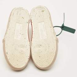 Pre Owned Off-White Pink Canvas Vulcanised Lace Up Sneakers Size 37