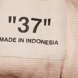 Pre Owned Off-White Pink Canvas Vulcanised Lace Up Sneakers Size 37