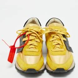 Pre Owned Off-White Yellow Fabric and Suede HG Runner Sneakers Size 39