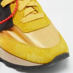 Pre Owned Off-White Yellow Fabric and Suede HG Runner Sneakers Size 39
