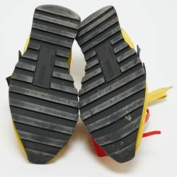 Pre Owned Off-White Yellow Fabric and Suede HG Runner Sneakers Size 39