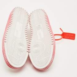 Pre Owned حذاء رياضي أوف وايت أبيض / وردي من الجلد السويدي والجليتر بفولكان مقاس 41