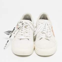 Pre Owned Off-White White Canvas Vulcanised Lace Up Sneakers Size 37
