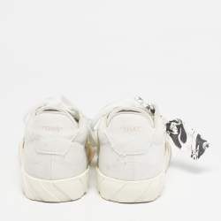 Pre Owned Off-White White Canvas Vulcanised Lace Up Sneakers Size 37