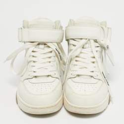 Pre Owned Off-White White Leather Out Of Office High Top Sneakers Size 40