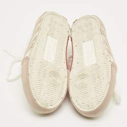 Pre Owned Off-White White Canvas Vulcanized Lace Up Sneakers Size 38