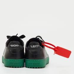 Pre Owned Off-White Black Leather and Suede Carryover Low Top Sneakers Size 36