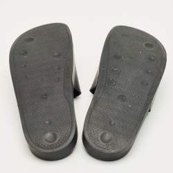 Pre Owned Off-White Black Rubber Arrow Pool Slides Size 42