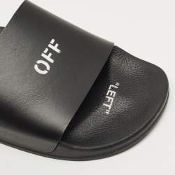 Pre Owned Off-White Black Rubber Arrow Pool Slides Size 42