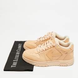 مملوكة مسبقًا Off-White Out of Office Size 39 Beige Leather Low Top Sneakers