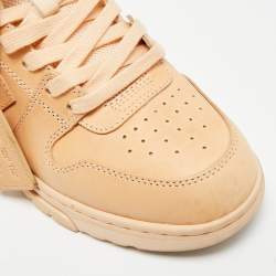 مملوكة مسبقًا Off-White Out of Office Size 39 Beige Leather Low Top Sneakers