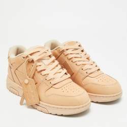 مملوكة مسبقًا Off-White Out of Office Size 39 Beige Leather Low Top Sneakers