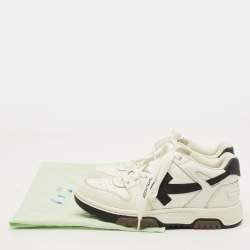 مملوكة مسبقًا حذاء رياضي أوف وايت جلد أبيض/أزرق "آوت أوف أوفيس" مقاس 41