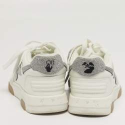 Pre Owned Off-White Out Of Office Size 37 White/Silver Leather Lace Up Sneakers