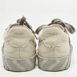 Pre Owned Off-White Vulcanized Size 38 Grey Canvas Low Top Sneakers