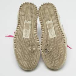 Pre Owned Off-White 3.0 Off Court Size 38 White/Grey Suede and Canvas Lace Up Sneakers