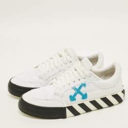 Pre Owned حذاء رياضي أوف وايت كانفاس رمادي فولكنيزد بطراز منخفض من أعلى مقاس 38