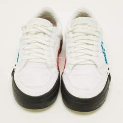 Pre Owned حذاء رياضي أوف وايت كانفاس رمادي فولكنيزد بطر از منخفض من أعلى مقاس 38